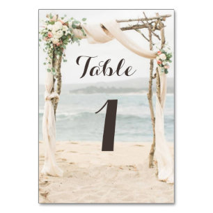 Mesa Tarjeta de número de tabla de Boda de Beach Arbor