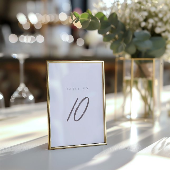 Mesa Tarjeta de número de tabla de Boda de caligrafía s (Simple Minimalist Elegant Table Number)