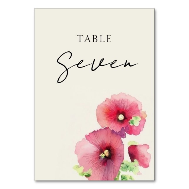 Mesa Tarjeta de número de tabla de Boda de flores silve (Anverso)