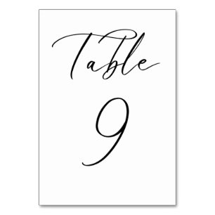 Mesa Tarjeta de número de tabla de Boda de guión Minima