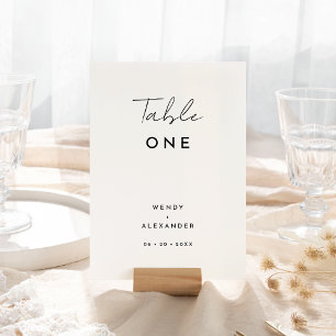 Mesa Tarjeta de número de tabla de Boda de guión modern