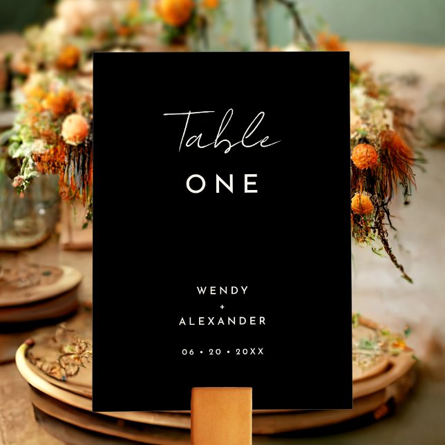 Mesa Tarjeta de número de tabla de Boda de guión modern (Subido por el creador)