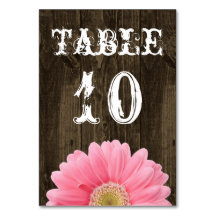 Tarjeta de número de tabla de Boda de marea rosa d