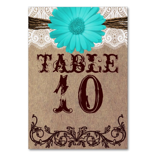 Mesa Tarjeta de número de tabla de Boda de margarita Ve (Anverso)