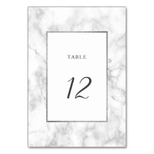 Mesa Tarjeta de número de tabla de Boda de mármol blanc