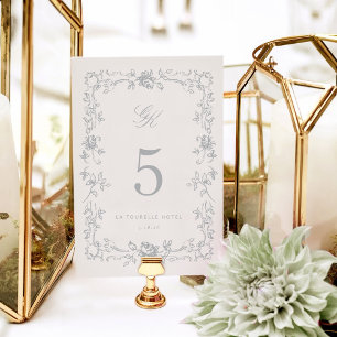 Mesa Tarjeta de número de tabla de Boda de monograma de