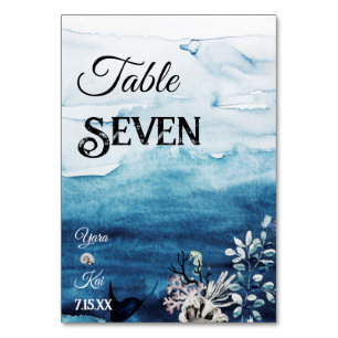 Mesa Tarjeta de número de tabla de Boda de océano ruso