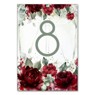 Mesa Tarjeta de número de tabla de Boda de Rosas