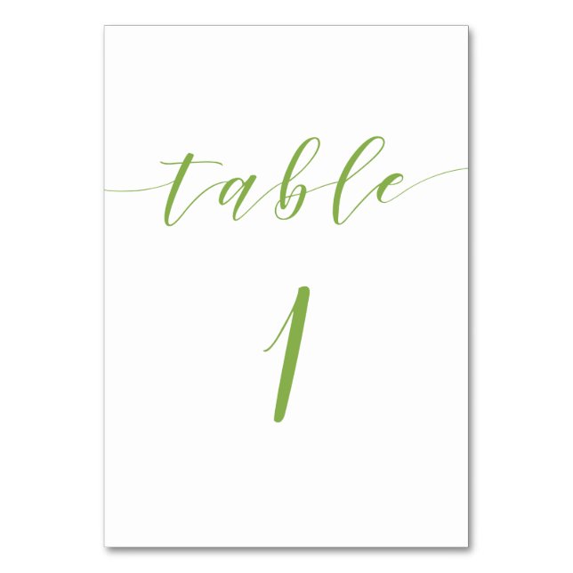 Mesa Tarjeta de número de tabla de boda de script moder (Anverso)