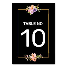 Mesa Tarjeta de número de tabla de boda elegante de oro