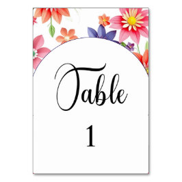 Mesa Tarjeta de número de tabla de boda floral