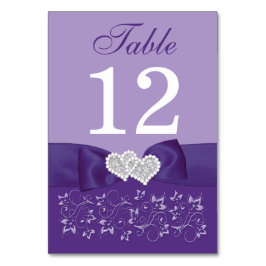 Mesa Tarjeta de número de tabla de Boda morado