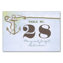 Mesa Tarjeta de número de tabla de Boda náutico