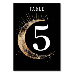 Mesa Tarjeta de número de tabla de Boda negro celestial