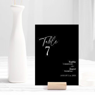 Mesa Tarjeta de número de tabla de Boda negro clásico m