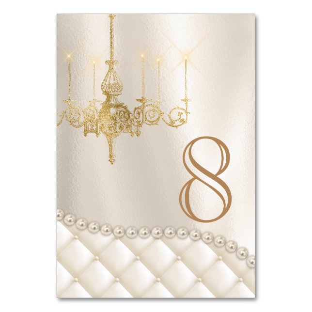 Mesa Tarjeta de número de tabla de Boda satinado de Cha (Anverso)