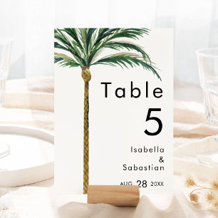 Mesa Tarjeta de número de tabla de bodas de destino de