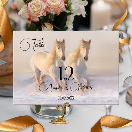 Mesa Tarjeta de número de tabla de bodas de invierno pa