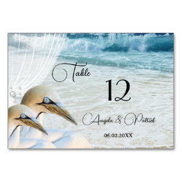 Mesa Tarjeta de número de tabla de bodas de playa Ganne