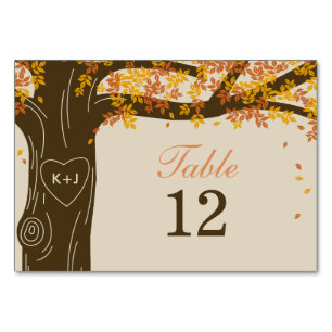 Mesa Tarjeta de número de tabla de bodas de roble