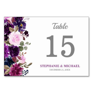 Mesa Tarjeta de número de tabla de boho floral de lava