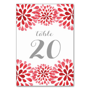 Mesa Tarjeta de número de tabla de crisantemo de color