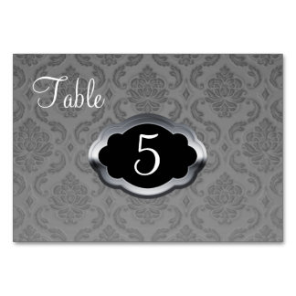 Mesa Tarjeta de número de tabla de Damasco gris platead