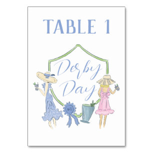 Mesa Tarjeta de número de tabla de Fiesta de Kentucky D