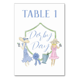 Mesa Tarjeta de número de tabla de Fiesta de Kentucky D