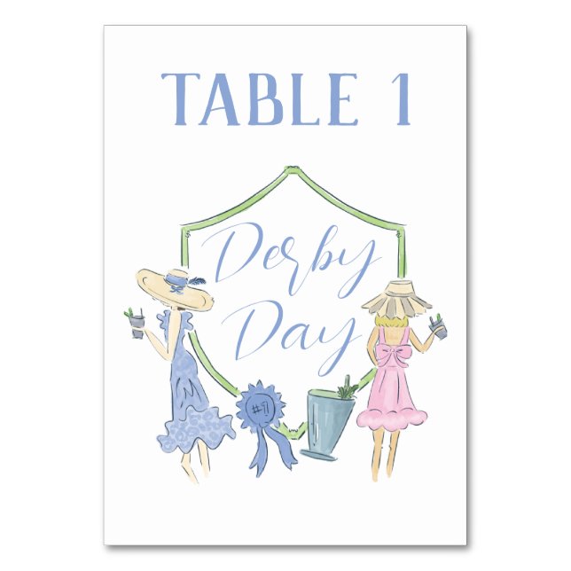 Mesa Tarjeta de número de tabla de Fiesta de Kentucky D (Anverso)