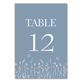 Mesa Tarjeta de número de tabla de flores silvestres y