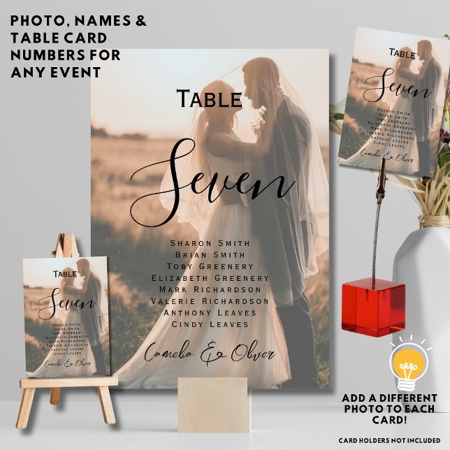 Mesa ⭐ TARJETA DE NÚMERO DE TABLA DE FOTOS - Opaque de  (Subido por el creador)