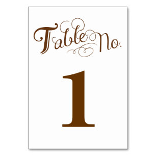 Mesa Tarjeta de número de tabla de historias de amor