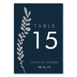 Mesa Tarjeta de número de tabla de hojas de plata de co