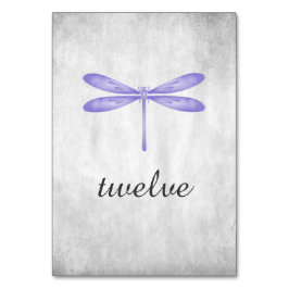 Mesa Tarjeta de número de tabla de la libélula púrpura