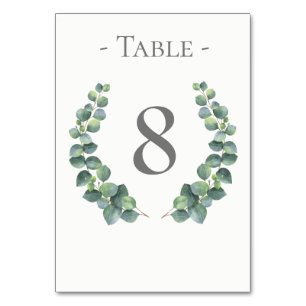 Mesa Tarjeta de número de tabla de la pluma de Eucalypt