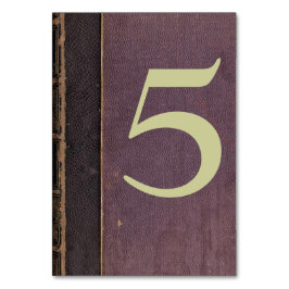 Mesa Tarjeta de número de tabla de libros púrpura de vi