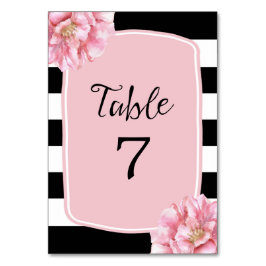 Mesa Tarjeta de número de tabla de Moda floral / rosa