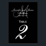 Mesa Tarjeta de número de tabla de monograma gris negro<br><div class="desc">Tarjetas con número de tabla Boda en blanco y negro con monograma de bandeja personalizado. Diseño de Elke Clarke ©. Personalizar con sus nombres de novia y novio, apellido de recién casados, fecha inicial de monograma y fecha de boda. Solicite uno por tabla con cada número de tabla pero aún...</div>
