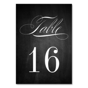 Mesa Tarjeta de número de tabla de pizarra formal
