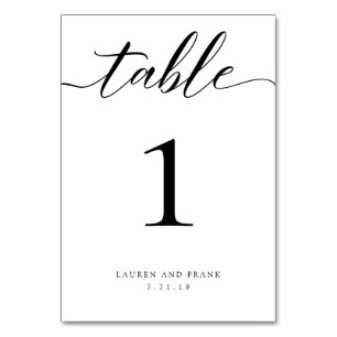 Mesa Tarjeta de número de tabla de script clásico de pe