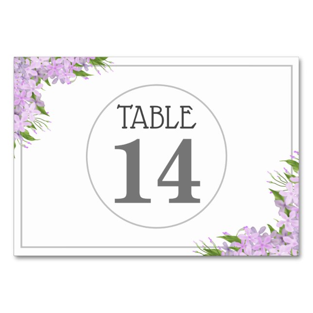 Mesa Tarjeta de número de tabla del Boda de la glicinia (Anverso)