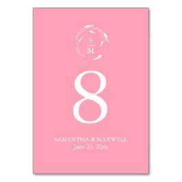 Mesa Tarjeta de número de tabla del Boda de monograma r