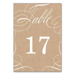 Mesa Tarjeta de número de tabla del Boda de Swash Faux 