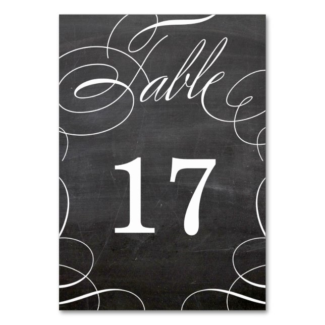 Mesa Tarjeta de número de tabla del Boda de tablero de  (Anverso)