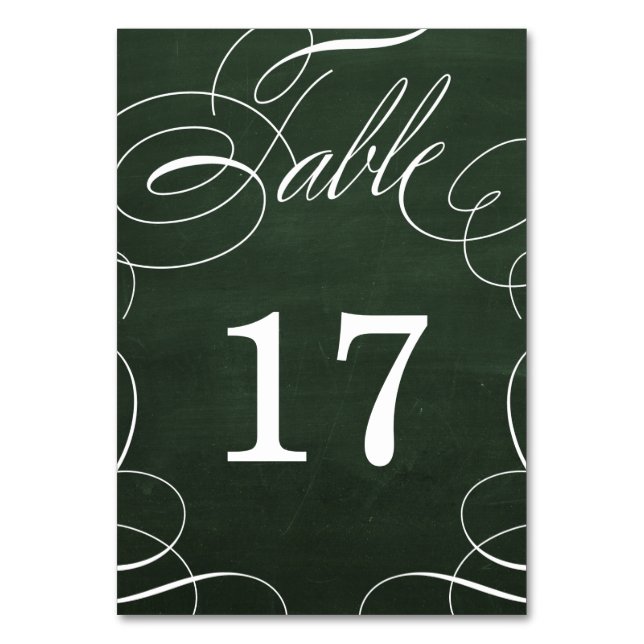 Mesa Tarjeta de número de tabla del Boda de tablero de  (Anverso)