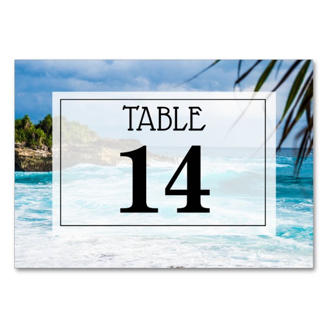 Mesa Tarjeta de número de tabla del Boda del tema de la (Anverso)