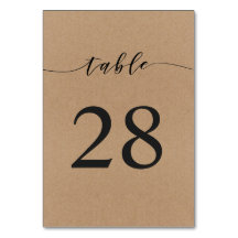 Tarjeta de número de tabla | Elegante caligrafía H