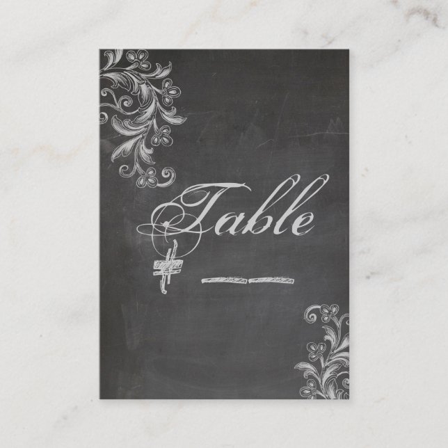 Mesa Tarjeta de número de tabla floral Chalkboard (Anverso)