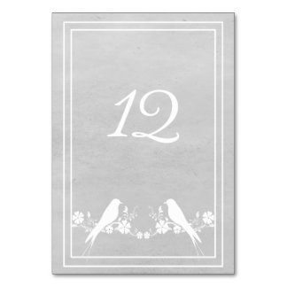 Mesa Tarjeta de número de tabla floral Gray Lovebird